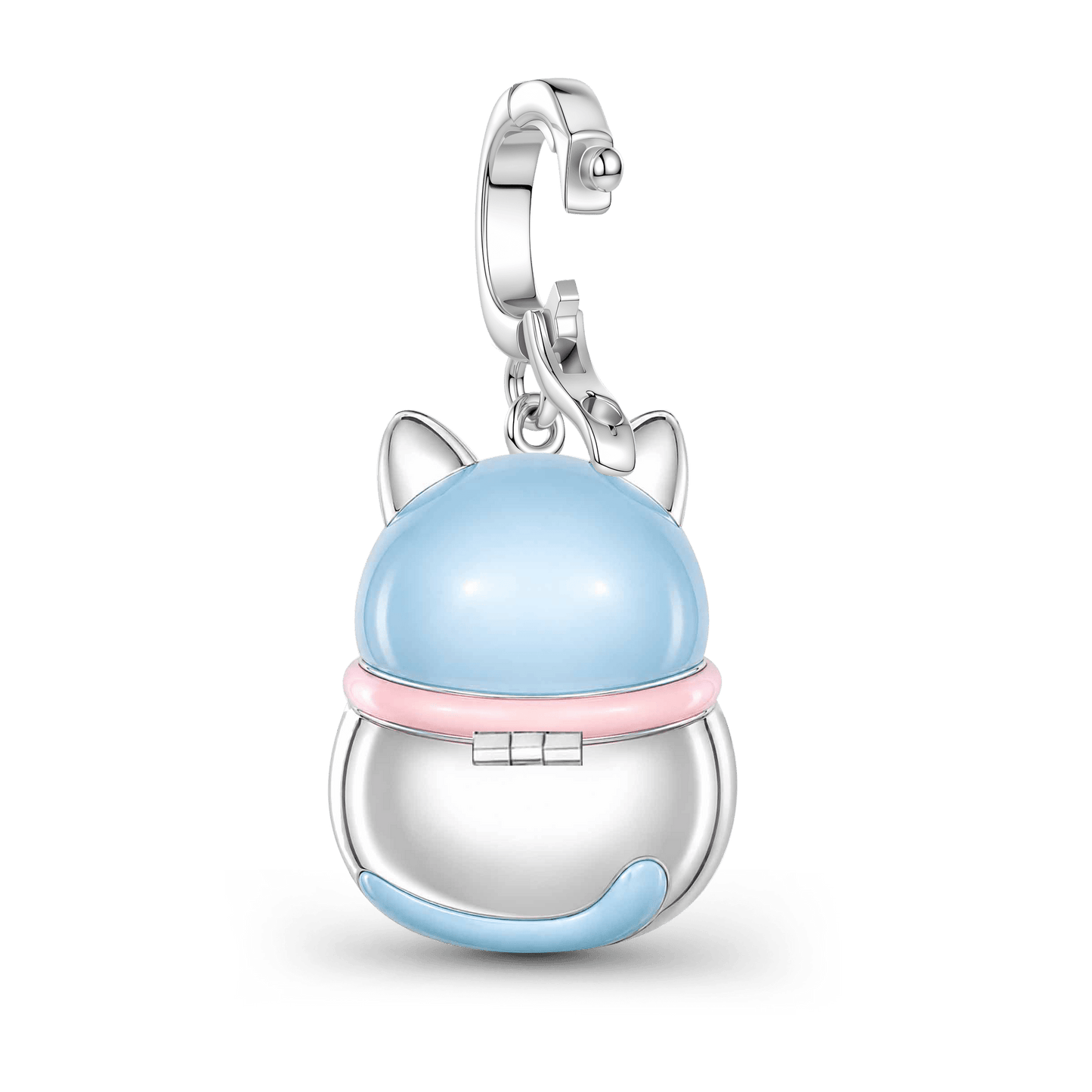 Gnoce Lucky Cat Clasp Dangle Charm Platinum-plated Silver Blen_9