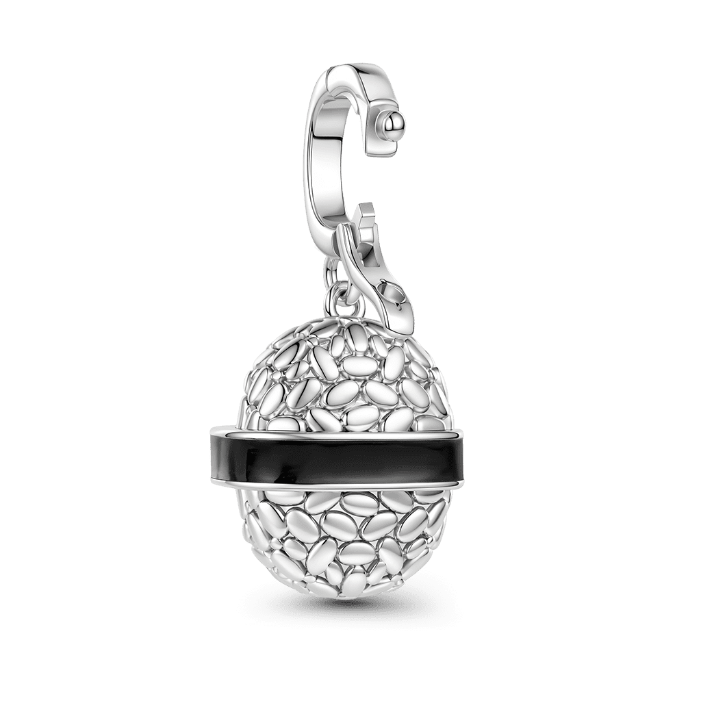 Gnoce Salmon Sushi Clasp Dangle Charm Platinum-plated Silver Blend_5