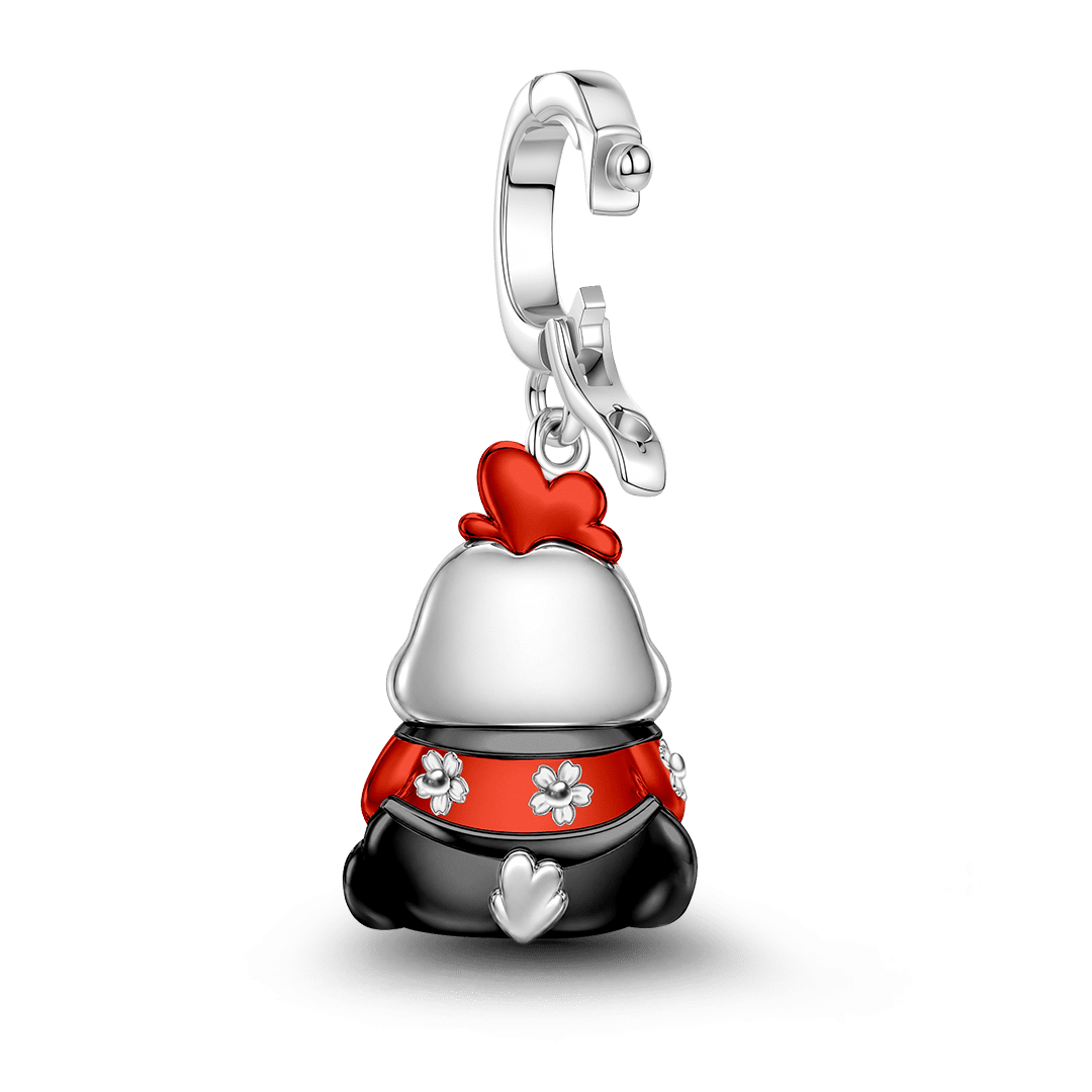 Gnoce Excellence Rooster Guardian Clasp Dangle Charm Platinum-plated Silver Blend_7
