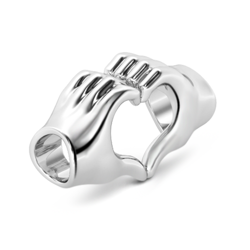 Gnoce 'Forever in Our Hearts' 925 Sterling Silver Finger with Heart Bead Charm Mother's Day Gift_2