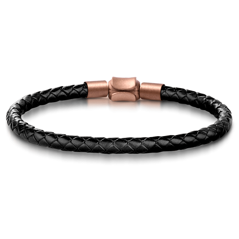Raven & Skeleton Vintage Bead S925 Sterling Silver with Gift Copper Black Leather Men's Bracelet Jewelry for Men_3