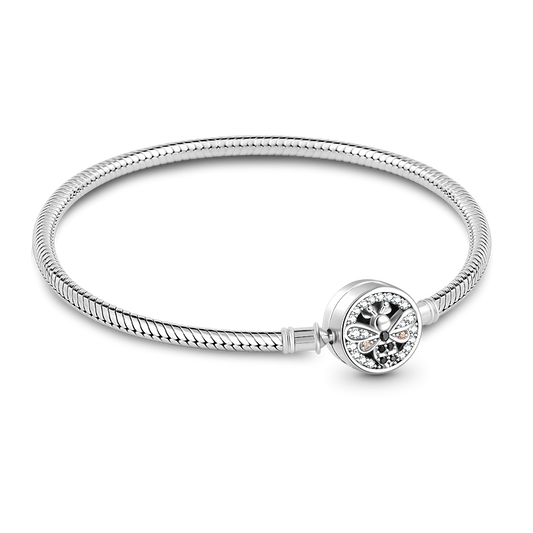 Gnoce Dancing Bee Basic Snake Chain Bracelet Platinum-plated Silver Blend_1