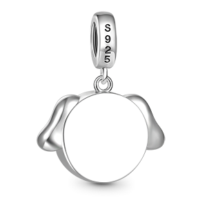 Gnoce Dog Pet Lover Engravable Charm Platinum-plated Silver Blend