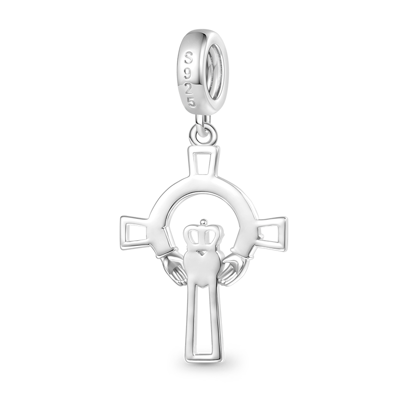 Gnoce Claddagh Cross Pendant Dangle Charm_2