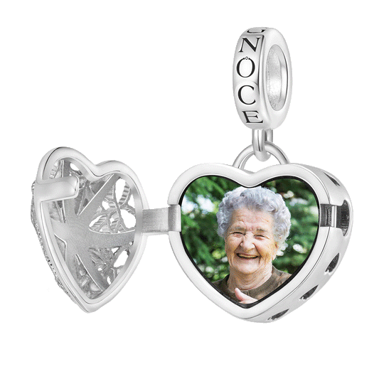 Gnoce Personalized Photo Hollow Heart Starfish Pendant Dangle Charm_1