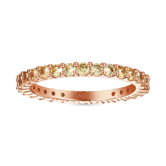 Gnoce Citrine Round-cut Statement Eternity Band Ring_1