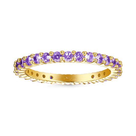 Gnoce Amethyst Round-cut Statement Eternity Band Ring_1