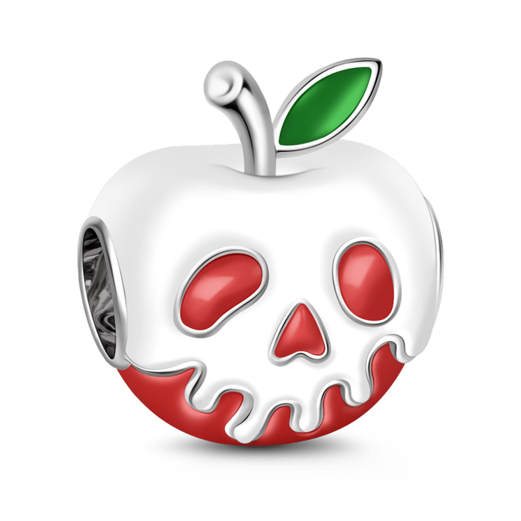 Gnoce "Christmas Halloween Gift" Red Apple with Light Green Leaf Charm Bead_1