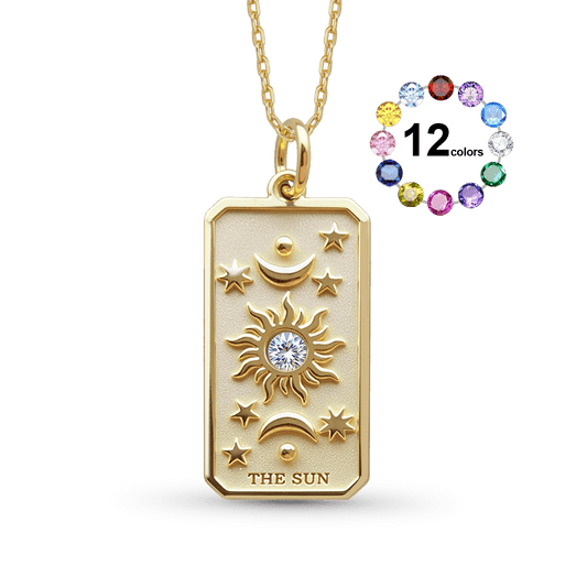 Gnoce The Sun Tarot Card Pendant Necklace_1