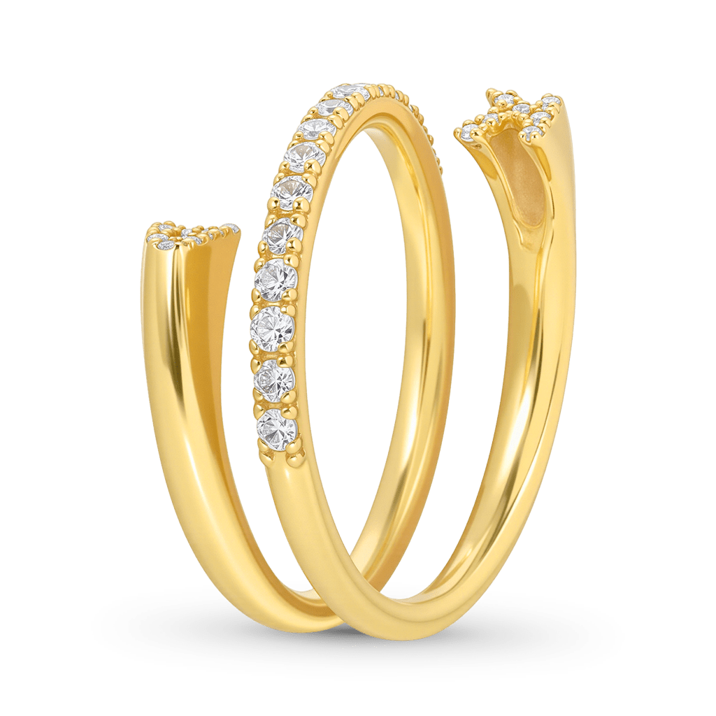 Gnoce Personalized Cuff 3 Row Nesting Ring with Engraving_4