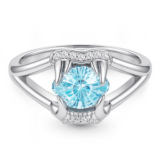 Gnoce Fangs Marquise-Cut Engagement Ring Platinum-plated Silver Blend_1