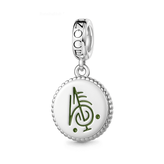 Gnoce Witch Runes Engravable Charm Platinum-plated Silver Blend_1