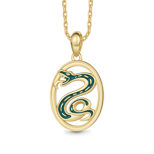 Gnoce Harry Potter Slytherin Snake Necklace_1