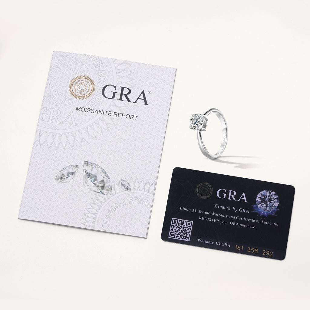Gnoce 1CT Round Brilliant 925S & VVS Moissanite Engagement Ring_3