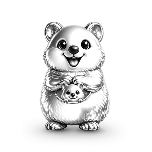 Gnoce Quokka Embraces Baby Charm Platinum-plated Silver Blend_1