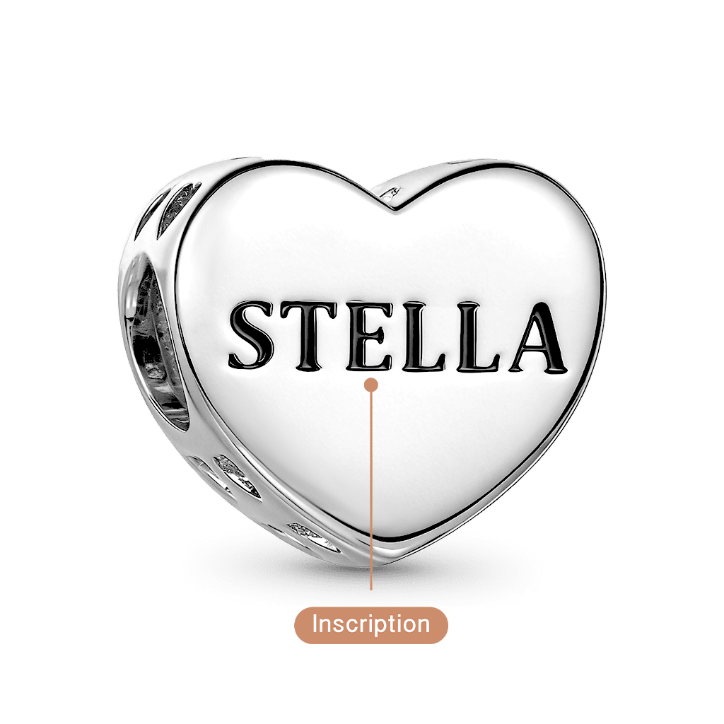 Gnoce Heart Engravable Charm Platinum-plated Silver Blend_5