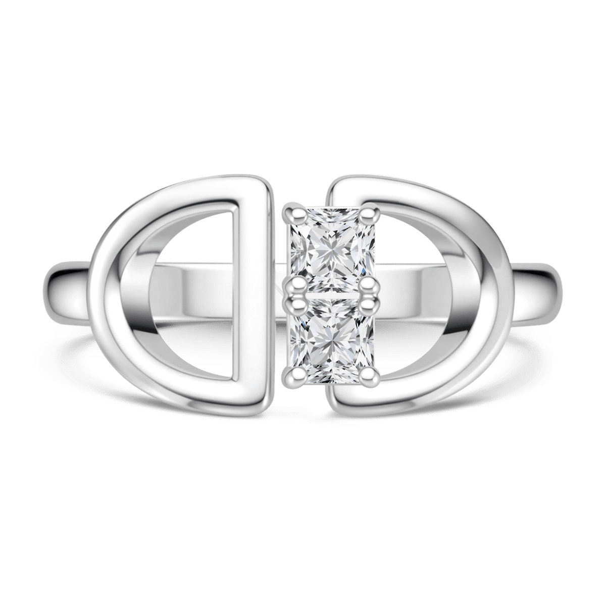Gnoce Double D Ring Platinum-plated Silver Blend_1