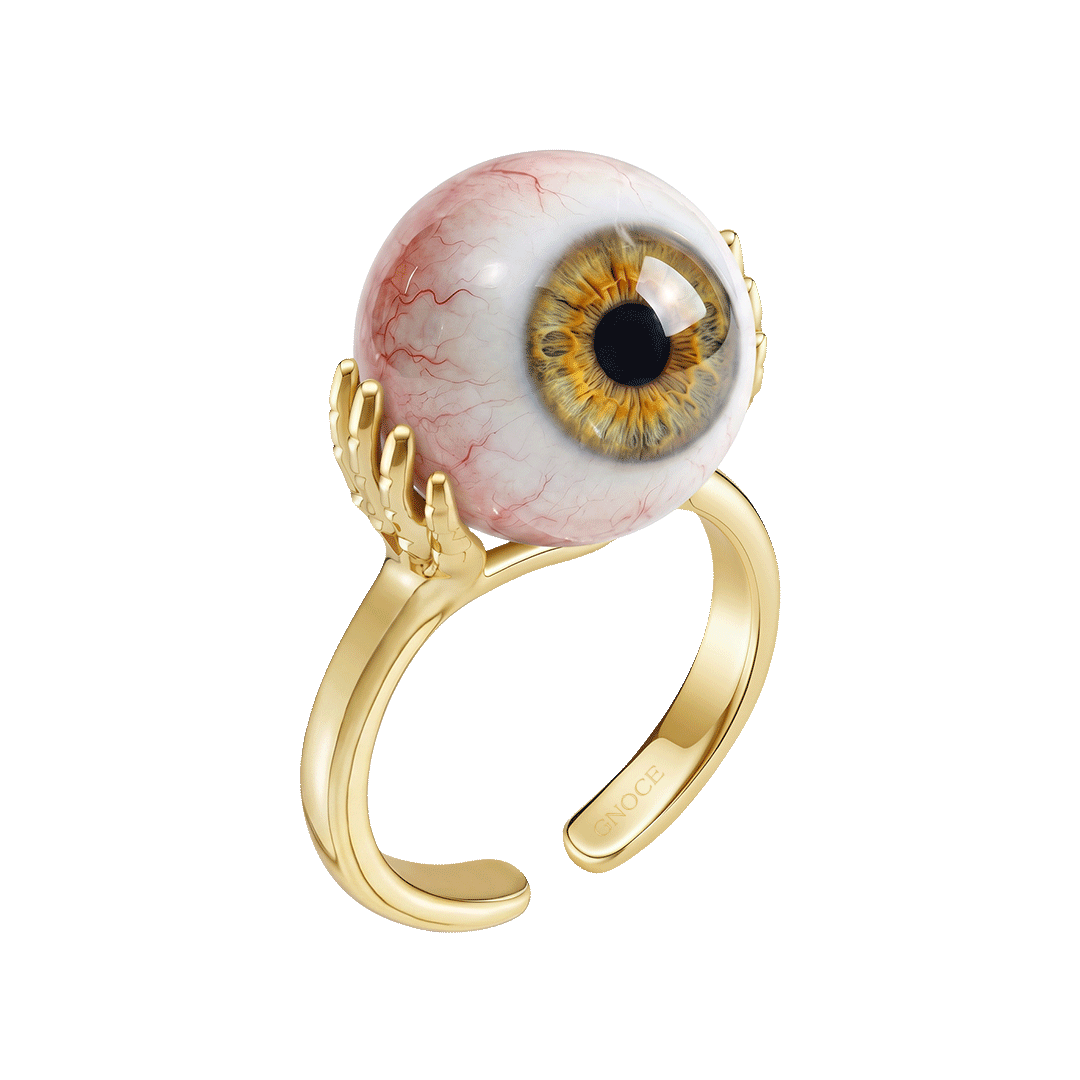 Gnoce Gothic Skeleton Hand Eyeball Ring_1
