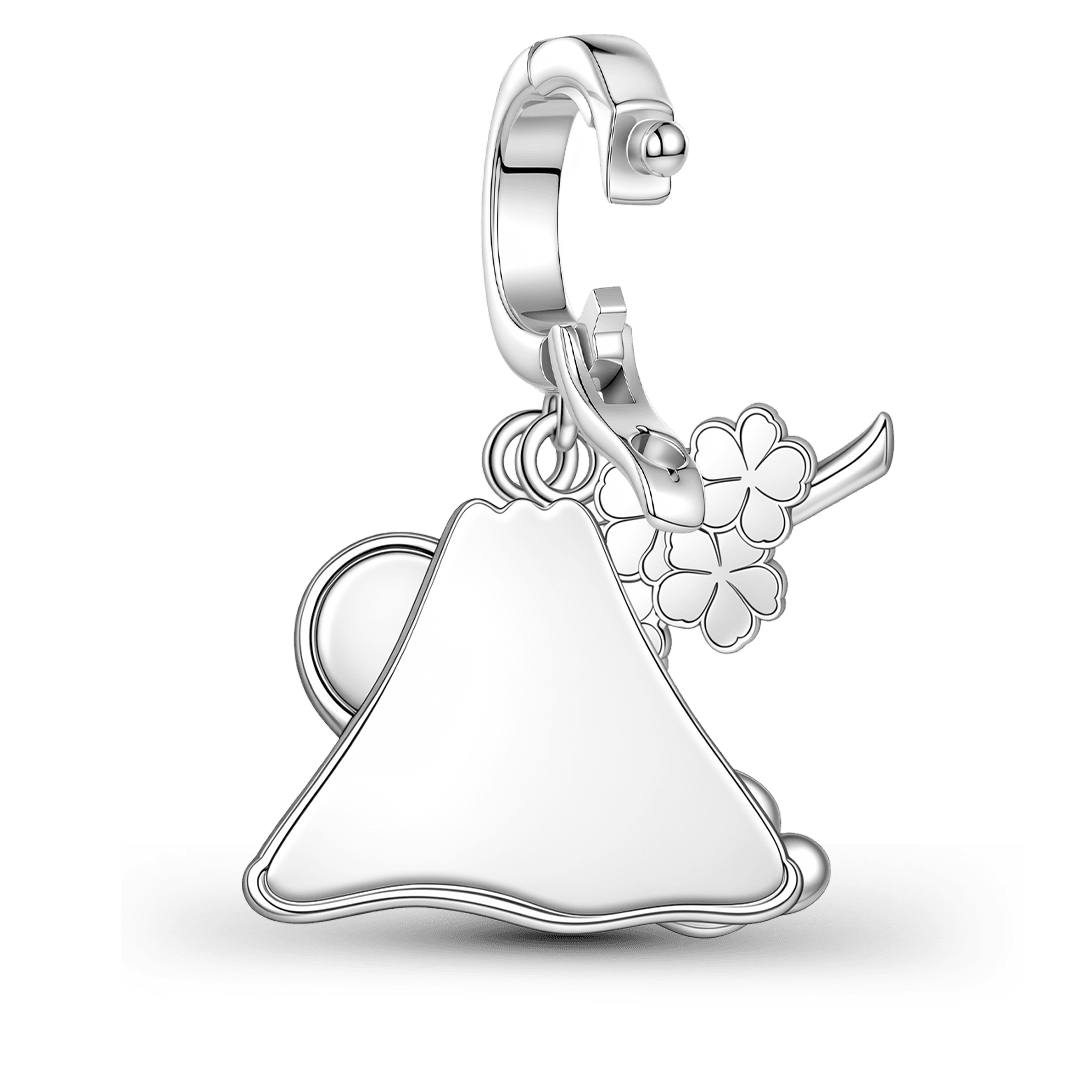Gnoce Mount Fuji Cherry Blossom Clasp Dangle Charm Platinum-plated Silver Blend_6