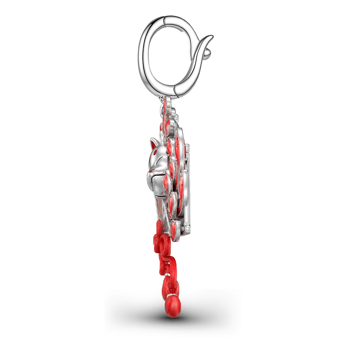 Gnoce Fox Mask Clasp Dangle Charm Platinum-plated Silver Blend_5