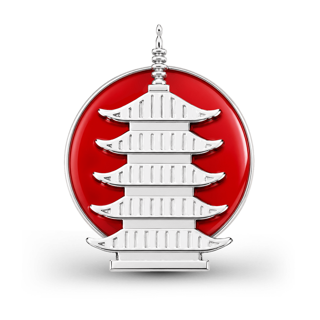 Gnoce Japanese Five-Storied Pagoda Bead Platinum-plated Silver Blend_1