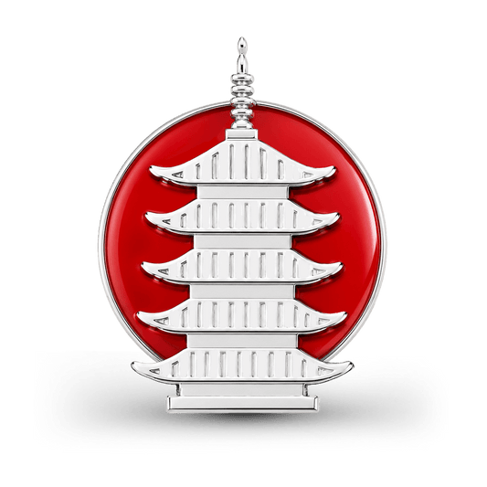 Gnoce Japanese Five-Storied Pagoda Bead Platinum-plated Silver Blend_1