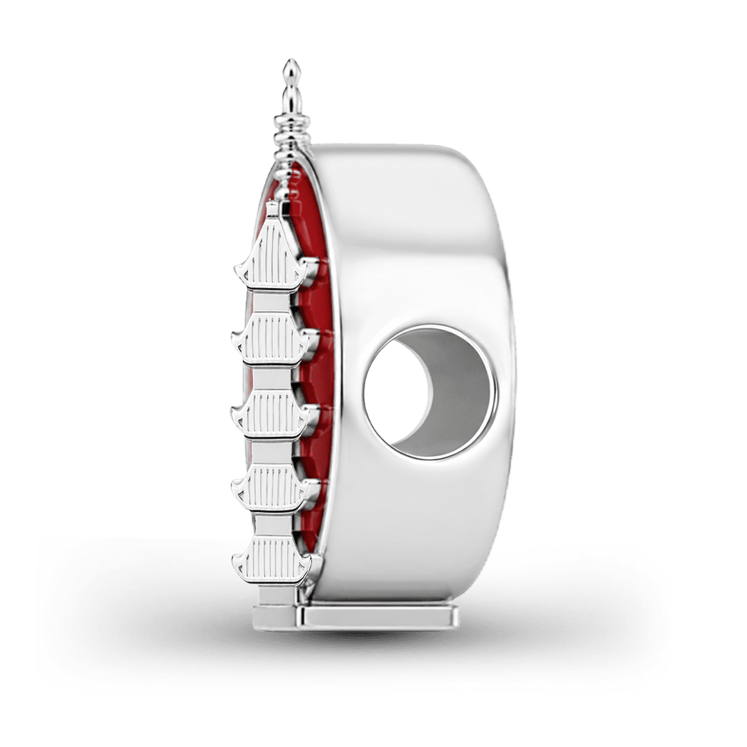 Gnoce Japanese Five-Storied Pagoda Bead Platinum-plated Silver Blend_5