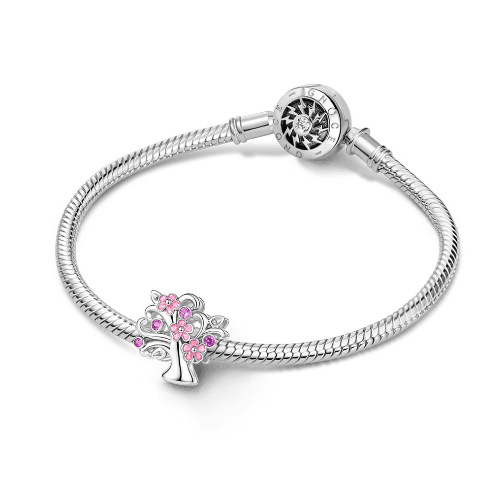 Gnoce Glow-in-the-dark Cherry Blossom Tree Bead Platinum-plated Silver Blend_4