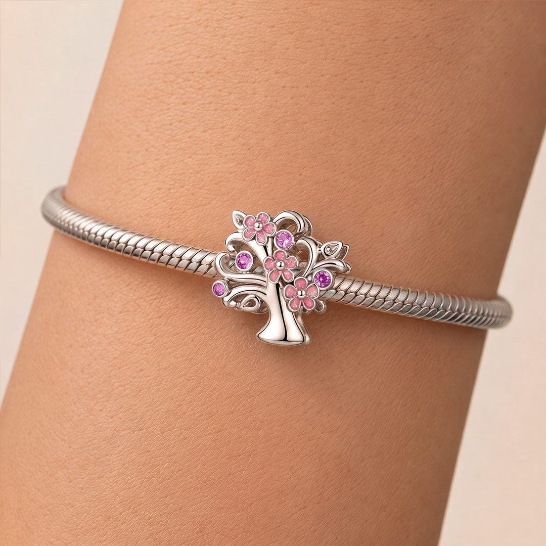 Gnoce Glow-in-the-dark Cherry Blossom Tree Bead Platinum-plated Silver Blend_3