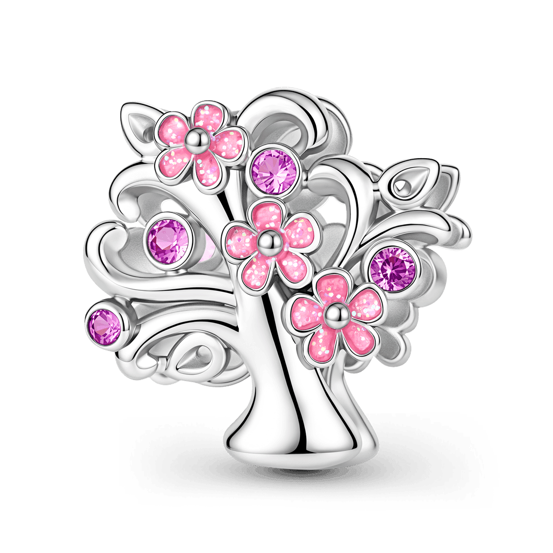 Gnoce Glow-in-the-dark Cherry Blossom Tree Bead Platinum-plated Silver Blend_2