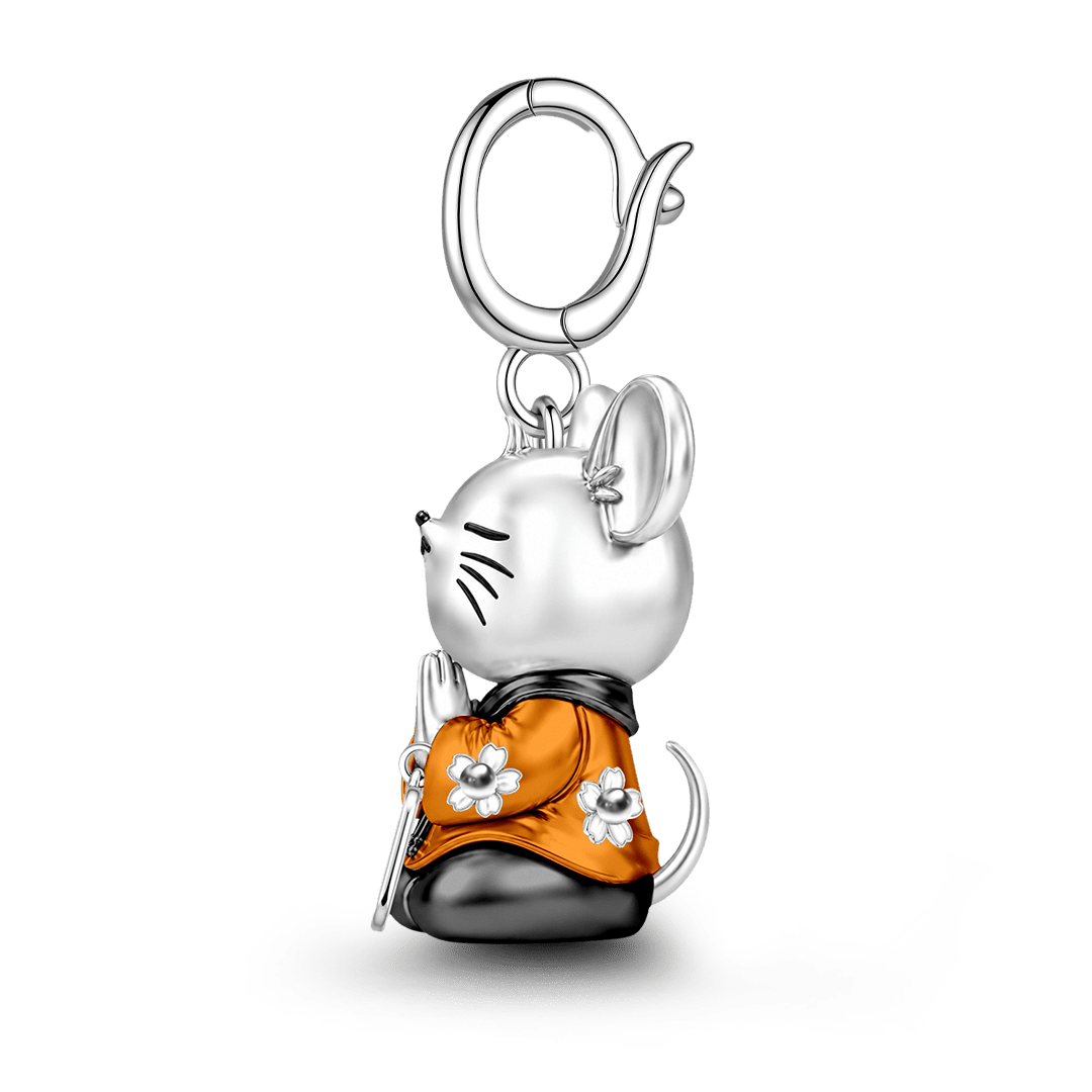 Gnoce Wisdom Rat Guardian Clasp Dangle Charm Platinum-plated Silver Blend_6