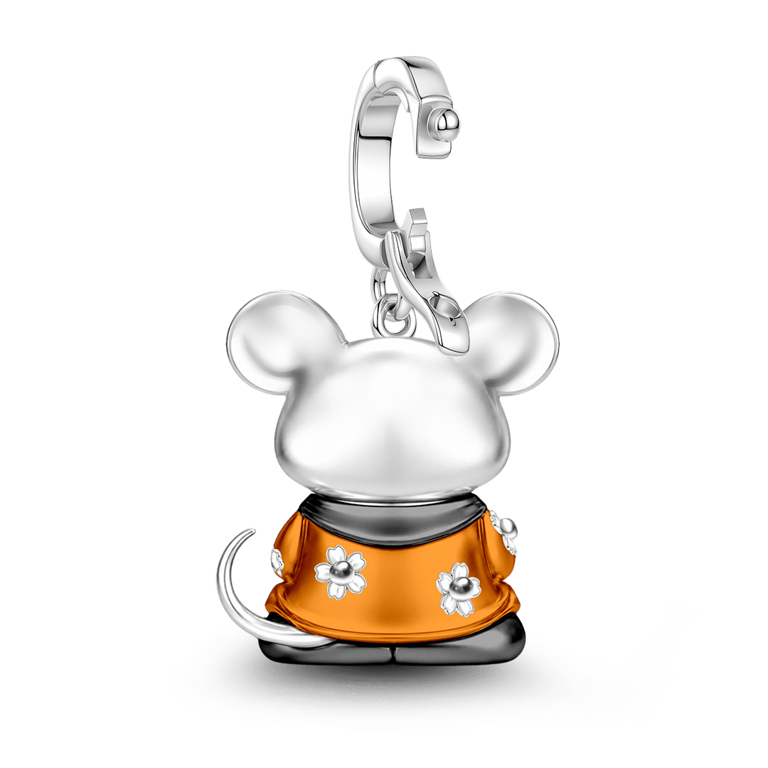 Gnoce Wisdom Rat Guardian Clasp Dangle Charm Platinum-plated Silver Blend_7