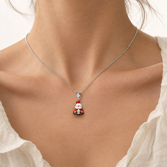 Gnoce Excellence Rooster Guardian Clasp Dangle Charm Platinum-plated Silver Blend_3