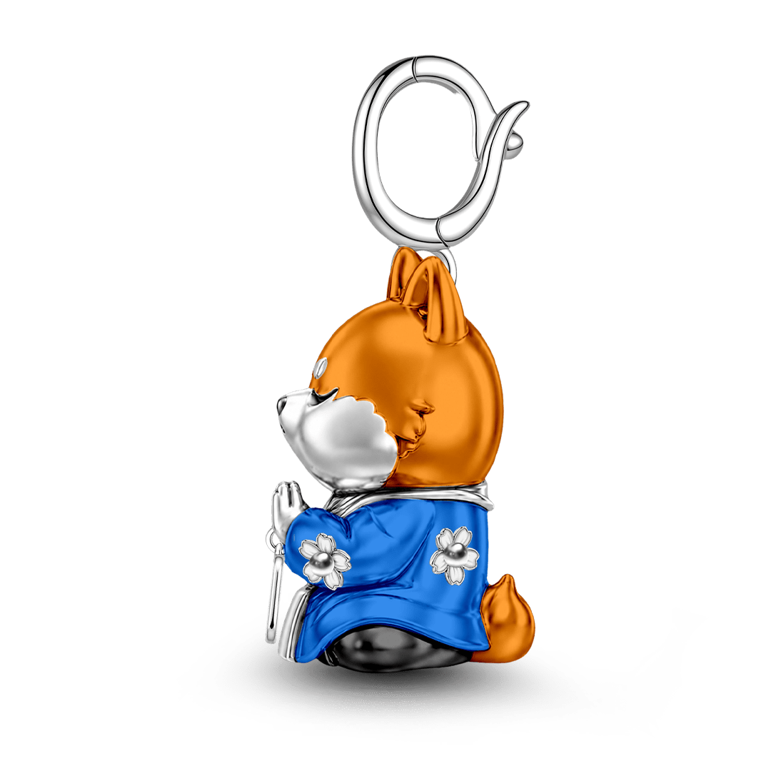 Gnoce Loyalty Dog Guardian Clasp Dangle Charm Platinum-plated Silver Blend_5