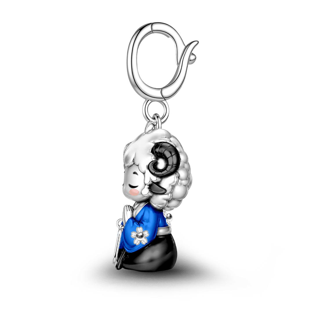 Gnoce Harmony Goat Guardian Clasp Dangle Charm Platinum-plated Silver Blend_6