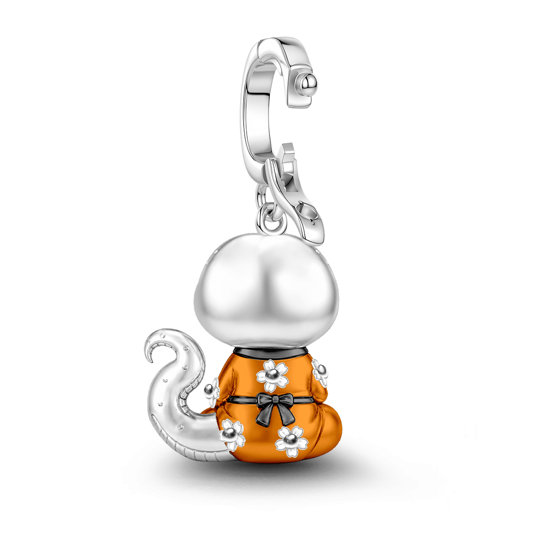 Gnoce Transformation Snake Guardian Clasp Dangle Charm Platinum-plated Silver Blend_7