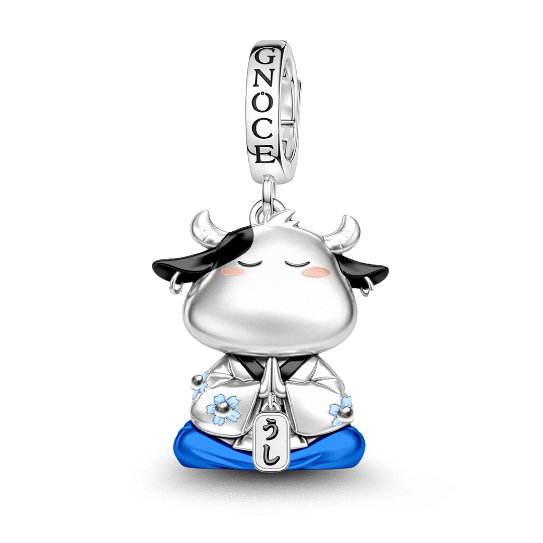 Gnoce Strength Ox Guardian Clasp Dangle Charm Platinum-plated Silver Blend_1